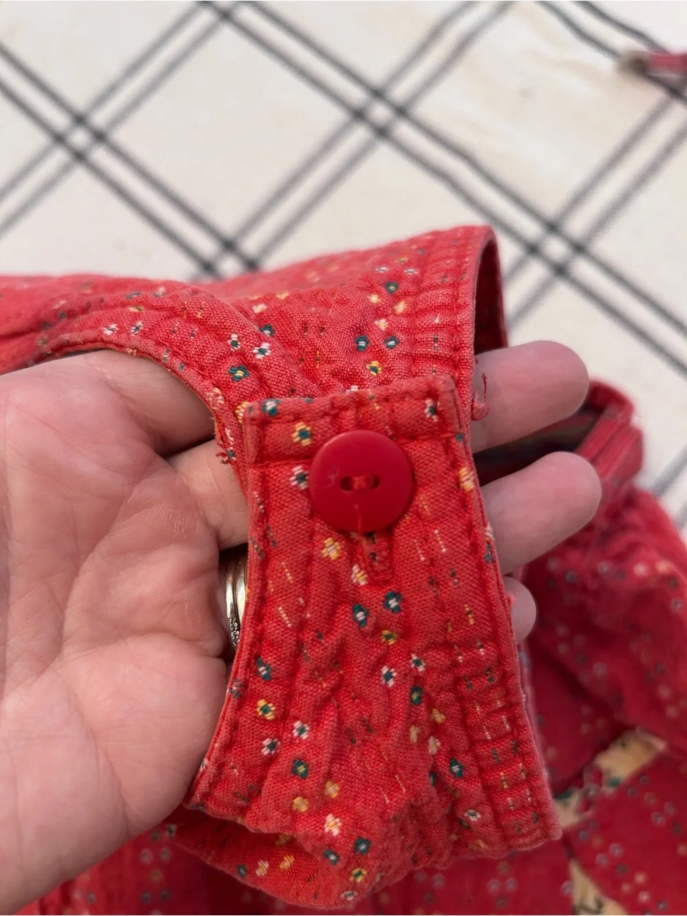 Oshkosh Vintage Made in USA Toddler Girls Jumper Dress Red 3T